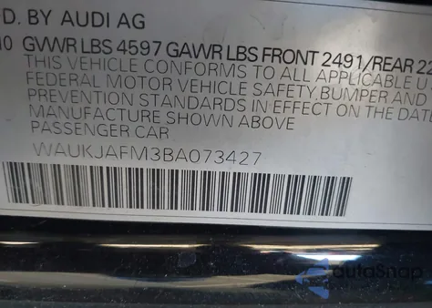 2011 Audi A3 2.0 Tdi Premium z USA, uszkodzony, nr VIN WAUKJAFM3BA073427